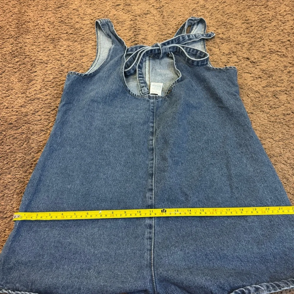SHEIN Denim Romper Sleeveless Size L 8 10 - Picture 8 of 11